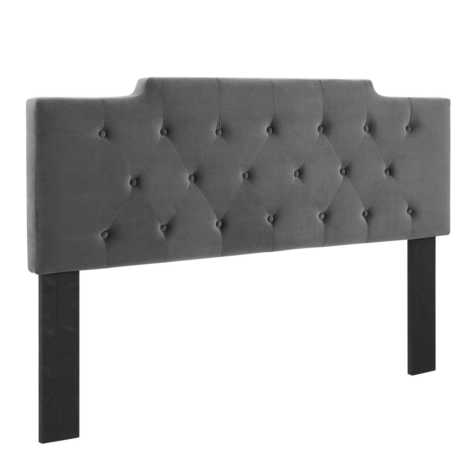 Modway Mod-6185-Cha Juliet Tufted Full/Queen Performance Velvet Headboard, Charcoal